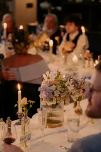 Wedding table with candle.